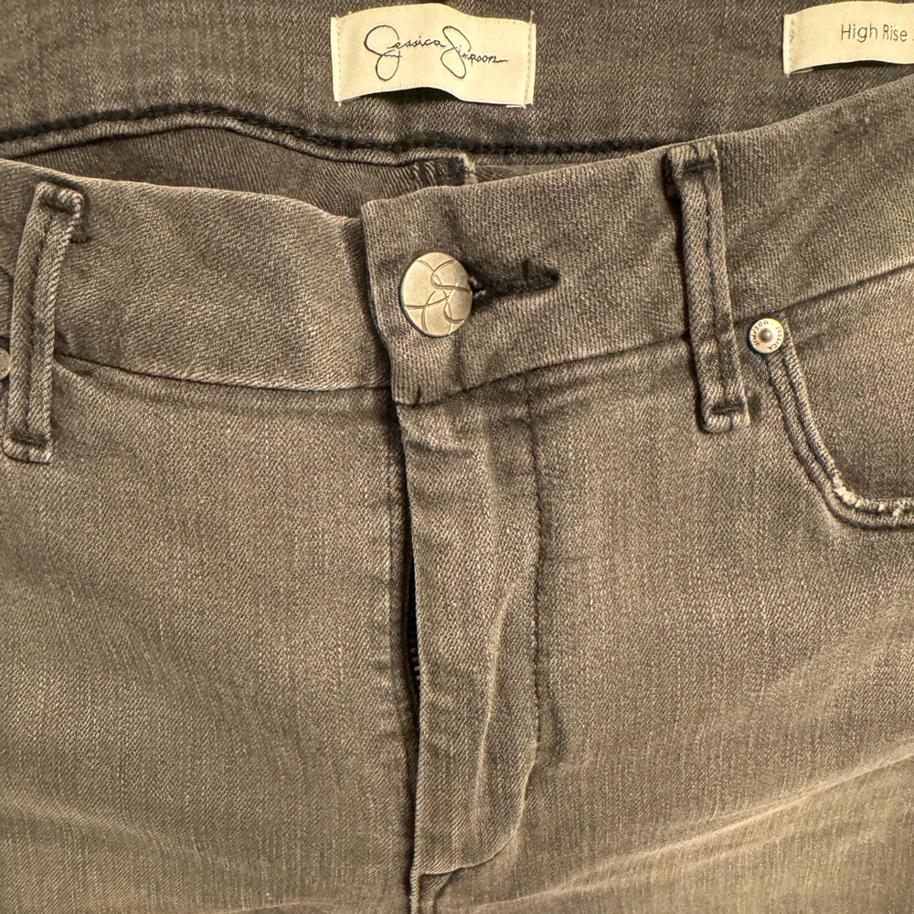 High Rise Gray Jeans Y2K - Picture 3 of 5